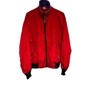 Trek USA Windbreaker Mens Medium 80s Multicolor Cycling Running Nylon Collared